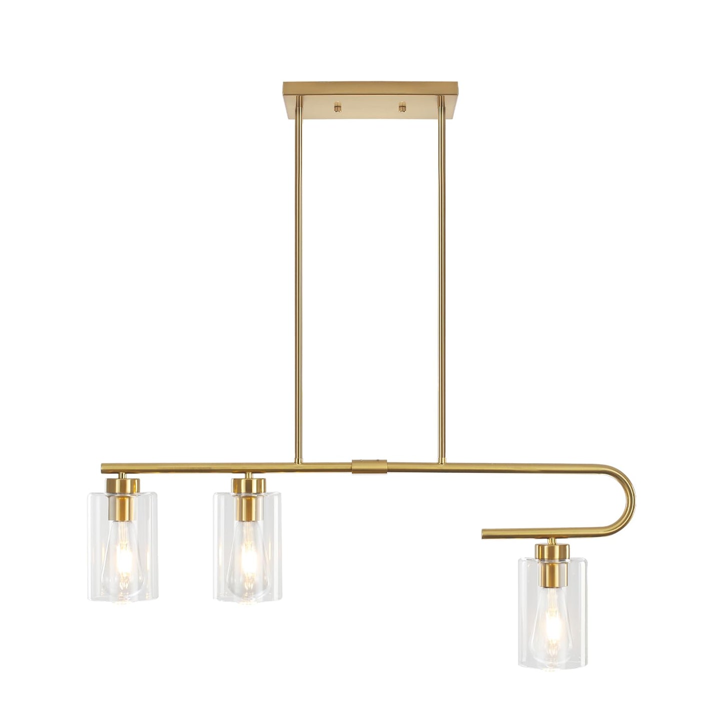 Gold 3-Light Dining Room Chandelier Pendant Light