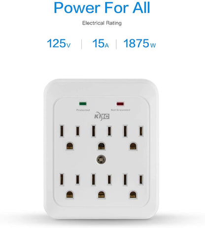 KMC 6-Outlet Surge Protector Power Strip, 980J