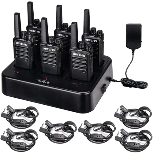 6 Pack Retevis RT68 Rechargeable Walkie Talkies Set