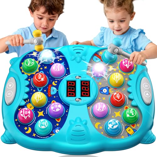 Interactive Whack A Mole Game with Hammers and Sounds