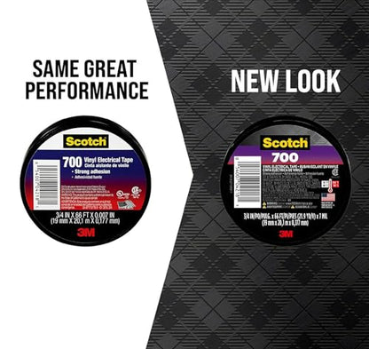 Scotch Vinyl 700 Electrical Tape, 3/4" x 66'
