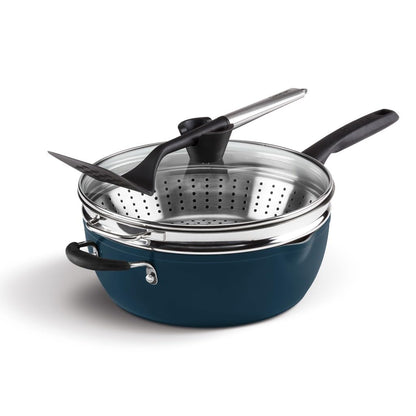 Cuisinart 4-Pc Navy Cookware Set with Steamer