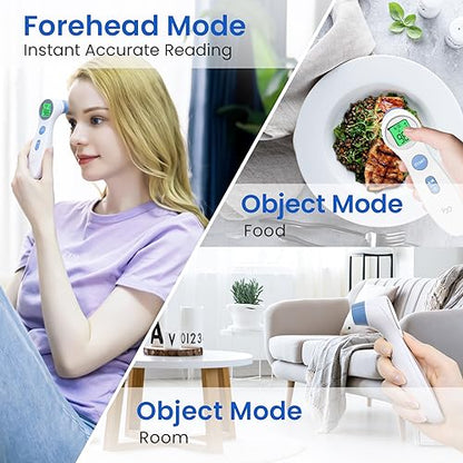 Thermometer for Adults, FSA Eligible, High Accuracy, No-Touch Digital Thermometer with Fever Alarm and Memory Function, Ideal for Babies, Kids, Home and Office Use