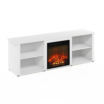 Furinno 70 Inch TV Stand with Fireplace