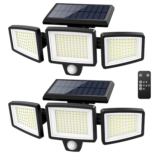 2 Pack Solar Motion Sensor Security Flood Lights