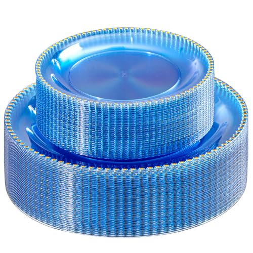 60 Count Plastic Dinner and Dessert Plates Set