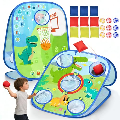 6-in-1 Dinosaur Bean Bag Toss Learning Game