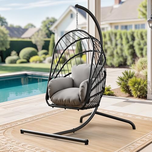 Hanging Egg Chair with Stand and Cushion