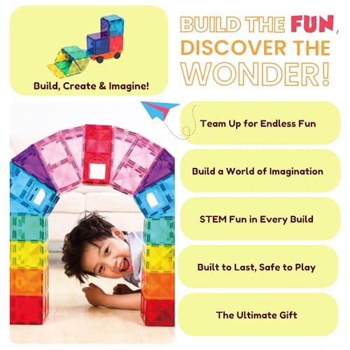 Magnetic Tiles 90 PCS Rainbow Castle Set