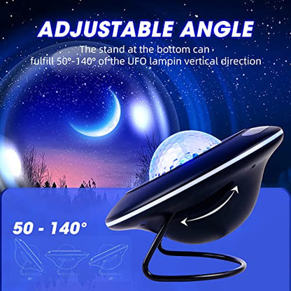 LooEooDoo Star Projector, Galaxy Starry Projection Lamp, Bluetooth Speaker Aurora Lighting with Timer and Remote Control, LED Sky Night Light for Kids Bedroom, Gaming Decor, Home Theater, Ceiling