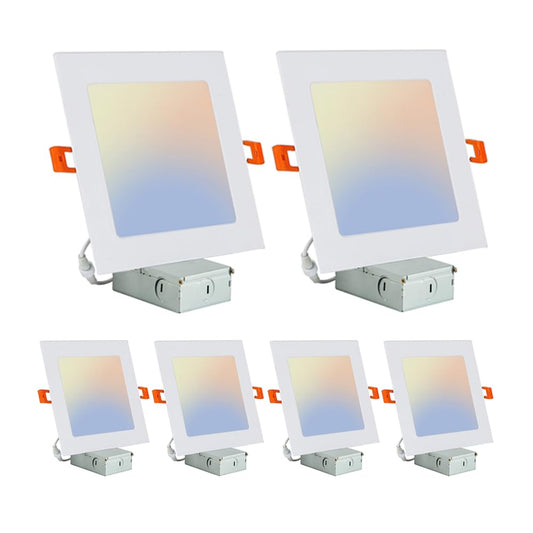 QIBANG 6 Pack Dimmable 6" LED Recessed Lights