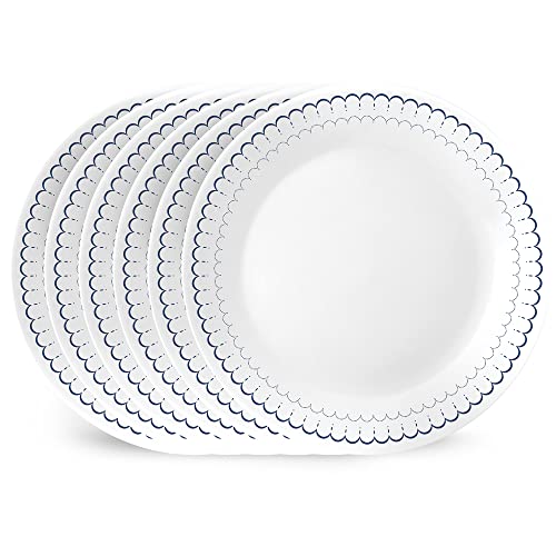 8 Piece Corelle Dinner Plates Set, Chip Resistant Glass
