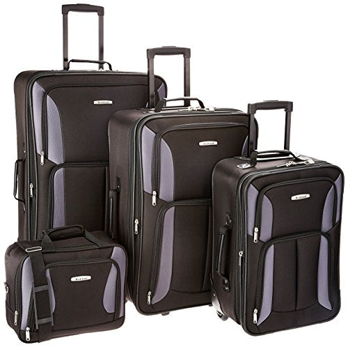4 Piece Expandable Softside Luggage Set with Tote
