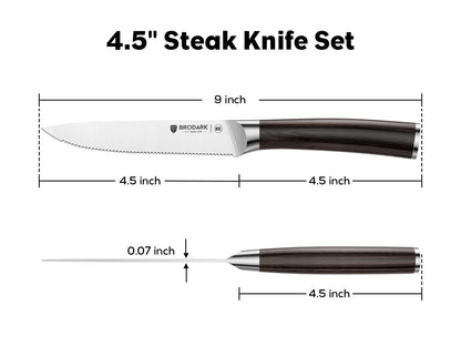 BRODARK 8-Piece Serrated Steak Knife Set