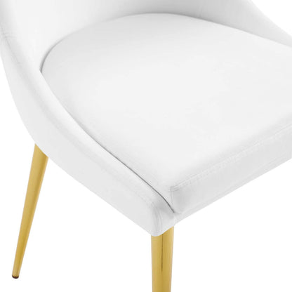 Modway Viscount Modern Accent Performance Velvet Dining Chair, White