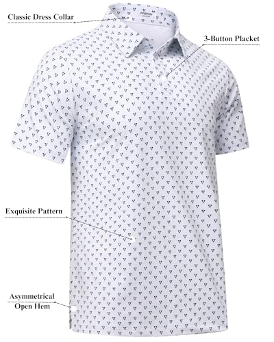 PINSPARK Men's Polo Shirt Casual Sports Fitted Tactical Polo Shirts for Men Short Sleeve, White, Small