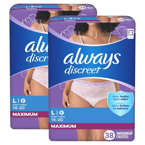 Always Discreet 76 Count Incontinence Underwear for Women