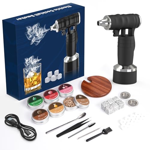 6 Wood Chips 6 Stones Whiskey Smoker Set Gift