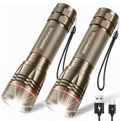 2 Pack Rechargeable High Lumens Mini Flashlights