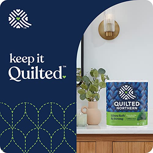 Quilted Northern Ultra Soft & Strong Toilet Paper with Paper Packaging, 6 Mega Rolls = 24 Regular Rolls White
