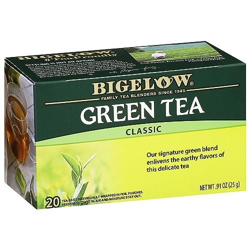 20 Count Bigelow Green Tea Caffeinated Tea Bags