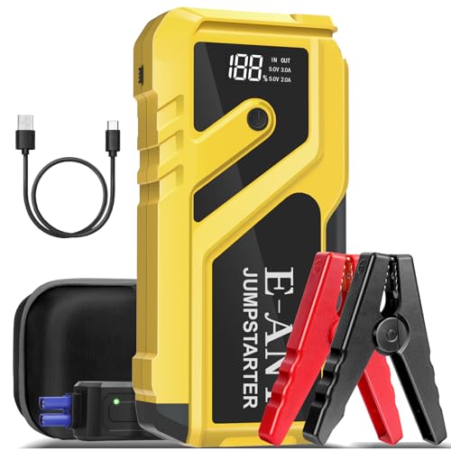 E-Ant COCY-023 Car Jump Starter 3000A, 12V Emergency Jump Starter Battery Pack for Up to 8L Gas/5L Diesel Engine, Portable Battery Booster Jump Box Power Bank with USB QC 3.0, Storage Case, LED Light