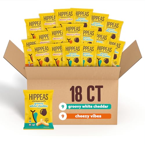 18 Pack HIPPEAS Vegan Chickpea Puffs Variety Snacks