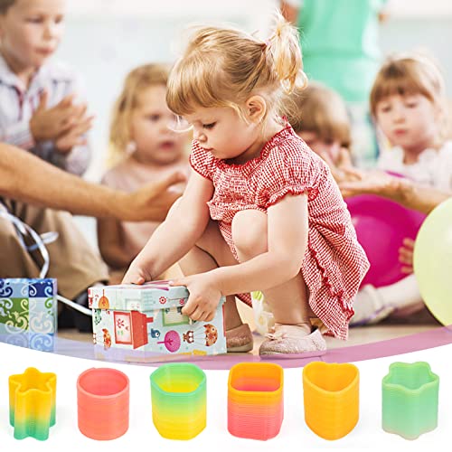 JOHOUSE Mini Magic Springs, 36PCS Rainbow Platic Coil Spring Toy, Fidget Stress Coil Mini Bulk Toys for Birthday Classroom Prizes and Party Favors Small Toys Gifts