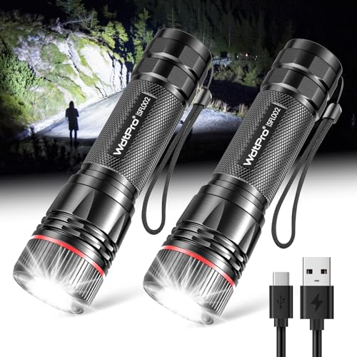 2 Pack Rechargeable High Lumens LED Flashlights