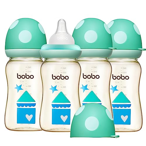 4 Pack Anti-Colic Wide Neck Baby Bottles 8.8oz