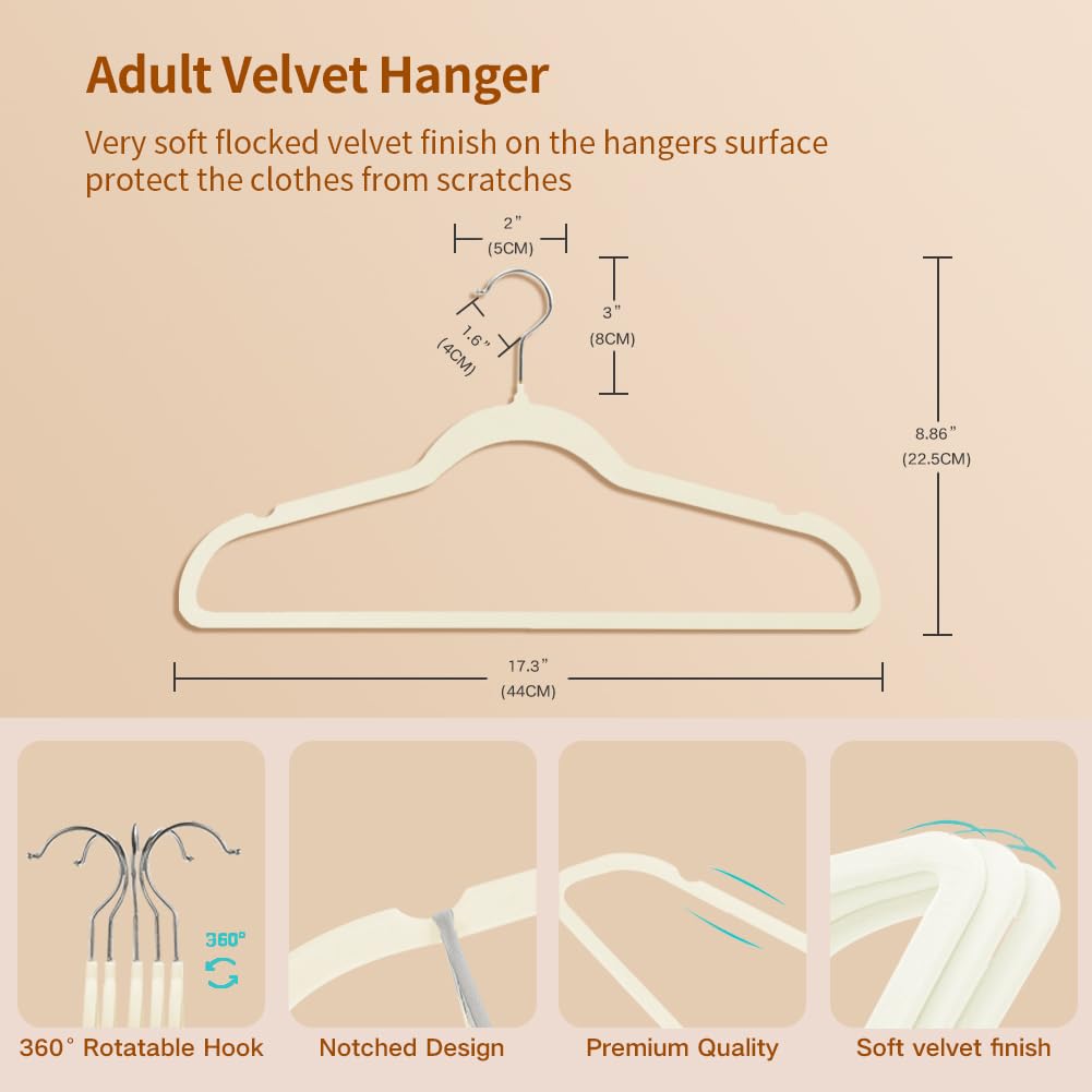 Stormix 52 Pack Non-Slip Velvet Clothes Hangers