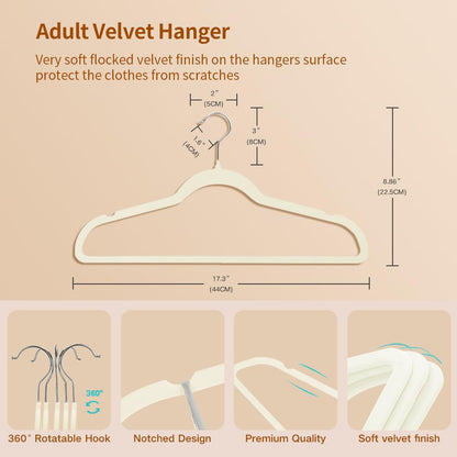 Stormix 52 Pack Non-Slip Velvet Clothes Hangers