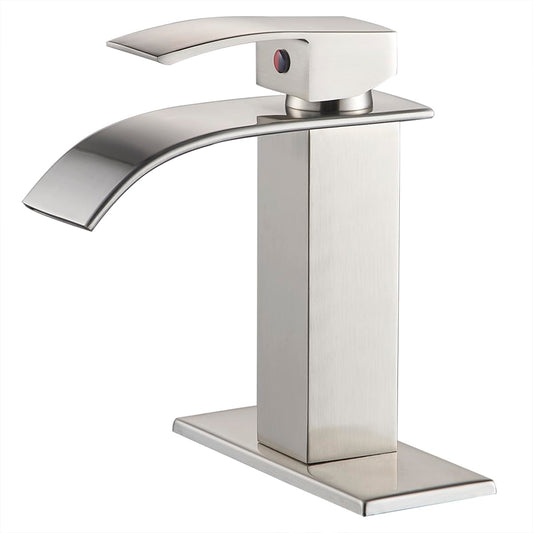 Brushed Nickel Single Handle Bathroom Faucet