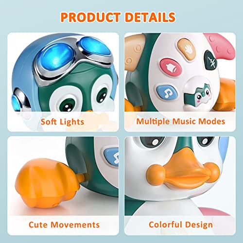 MOONTOY Musical Crawling Penguin Baby Toy
