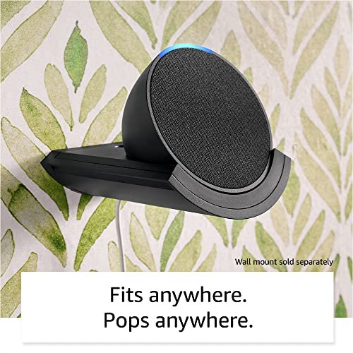 Amazon Echo Pop | Alexa fits in anywhere: bedroom, living room, bathroom, office, and small spaces | Charcoal