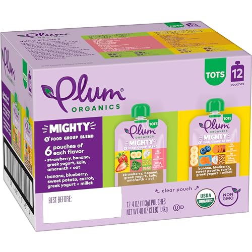 12 Pack Plum Organics Mighty 4 Toddler Food Pouches