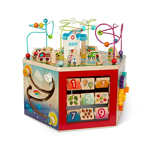 Battat Wooden CurioCity 7-Sided Activity Cube