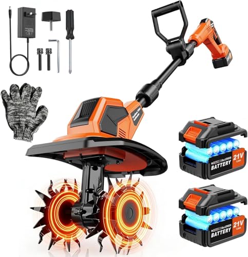 20V Cordless Brushless Electric Garden Tiller Cultivator