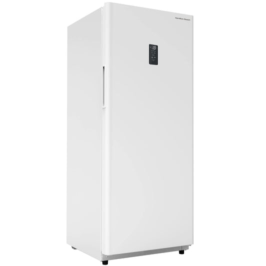 Hamilton Beach HZ4941 14 cu ft Upright Convertible Fridge/Freezer-Frost Free-Reversible Door-Removable Glass Shelves-LED Interior Light, White