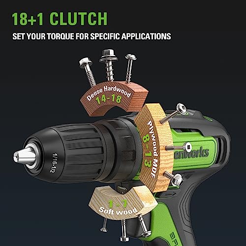 Greenworks 24V Brushless Drill / Driver, 2Ah USB Battery and Charger Included