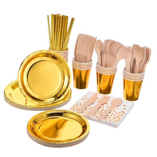 200 Piece Party Tableware Set with Utensils For 25