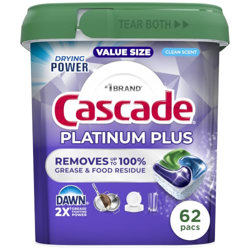 62 Count Cascade Platinum Plus Dishwasher Pods