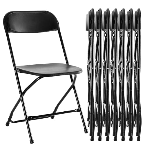 8 Pack Folding Plastic Chairs Sturdy Portable Seating