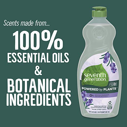Seventh Generation Dish Soap Liquid Lavender Flower & Mint Scent Pack of 6 Dishwashing Soap Dish Detergent Liquid Soap 19 oz