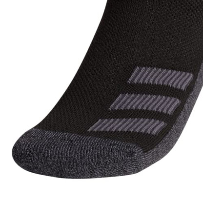 adidas Kids-Boy's/Girl's Cushioned Angle Stripe Crew Socks (6-Pair), Black/Onix Grey/Night Grey, Medium