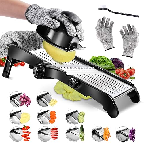 Adjustable Mandoline Slicer Vegetable Chopper with Accessories