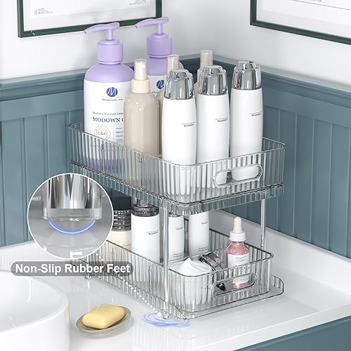 2-Tier Bathroom Cabinet Organizer with Pull-Out Bins