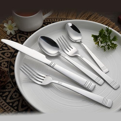 Amazon Basics 20-Piece Stainless Steel Flatware Set