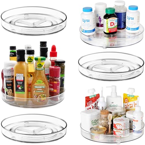 6 Pack Rotating Turntable Organizer for Kitchen Cabinet