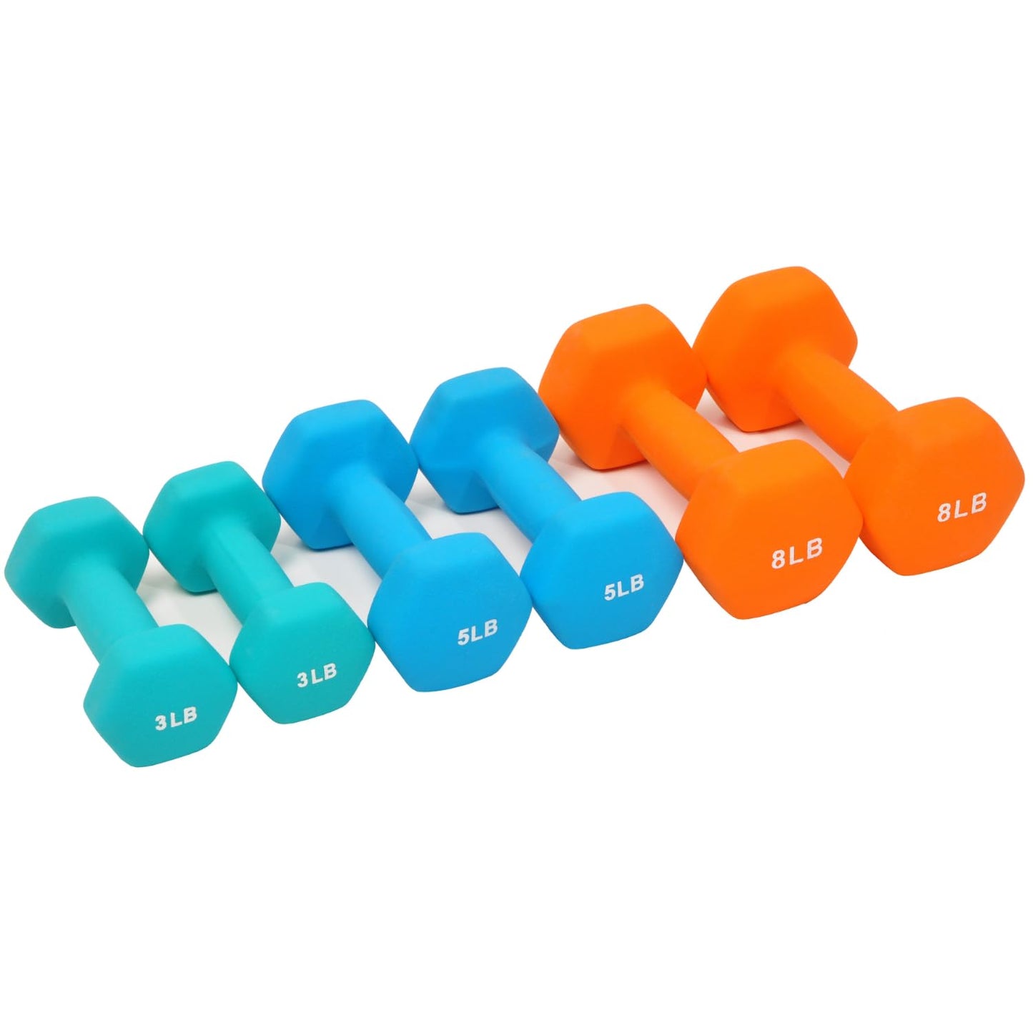 Neoprene Dumbbell Hand Weights Set with Rack